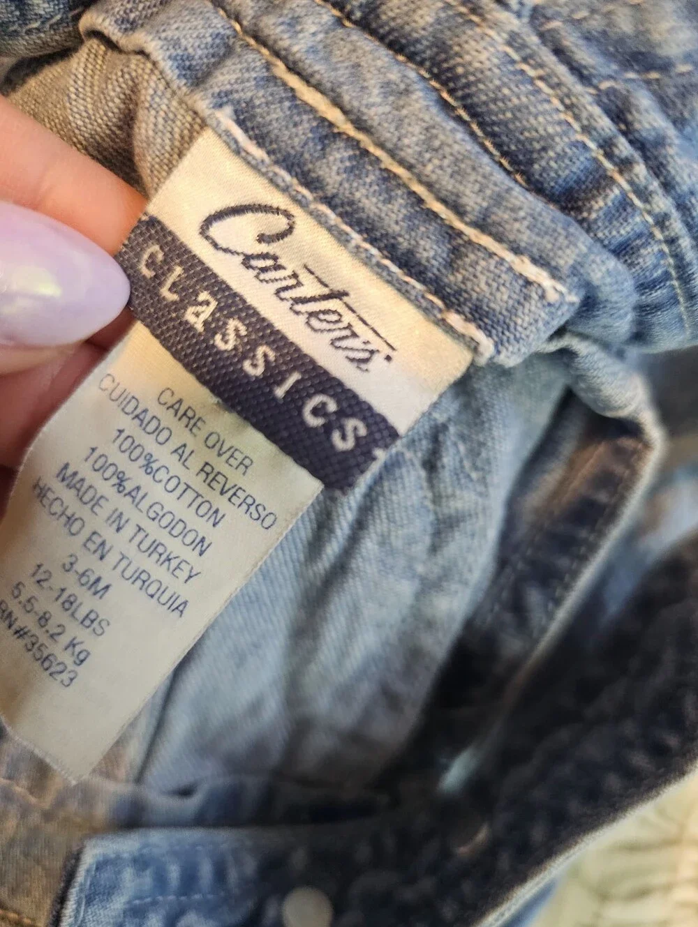 Vintage Carter's Overalls 3-6 Months Embroidered 